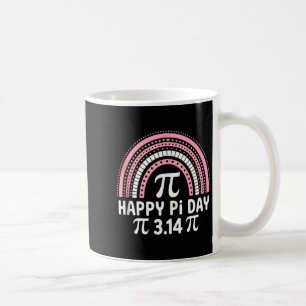 Happy Pi Day 3.24 Cute Pink Boho Rainbow Pi Symbol Coffee Mug
