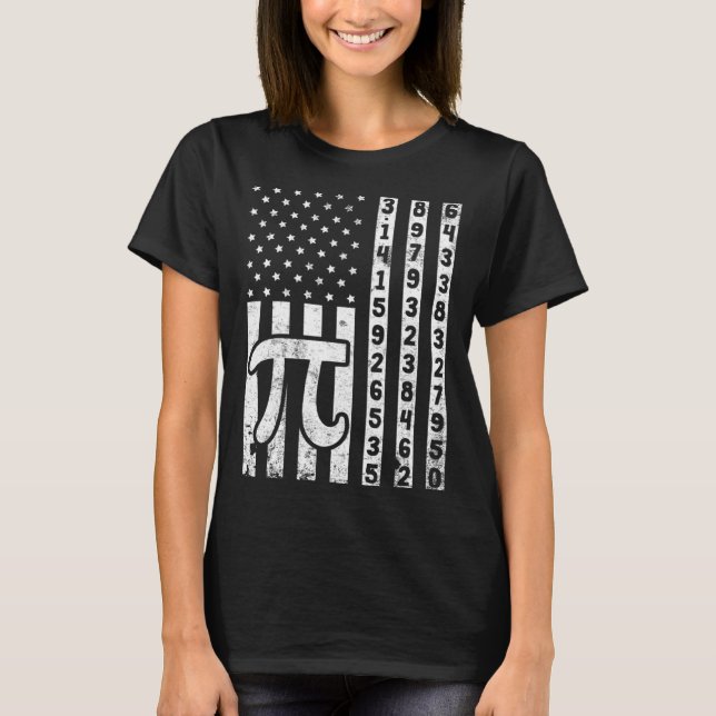 Happy Pi Day American Flag Kids Math Teachers Stud T-Shirt (Front)