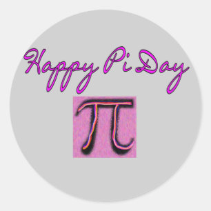 Happy Pi Day--Artsy Classic Round Sticker