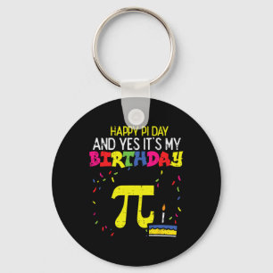 Happy Pi Day Birthday 3.14 Bday Math Pun Geek Men Keychain