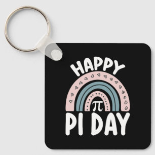 Happy Pi Day Boho Rainbow Math Mathematic Keychain