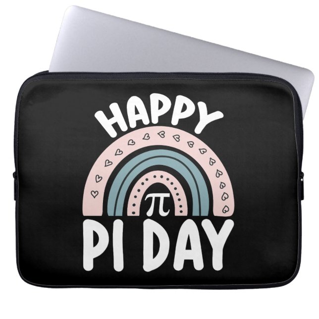 Happy Pi Day Boho Rainbow Math Mathematic Laptop Sleeve (Front)