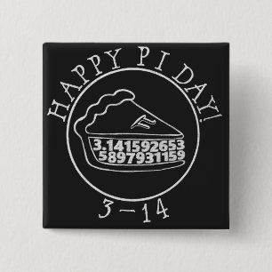 Happy Pi day chalkboard pie square button