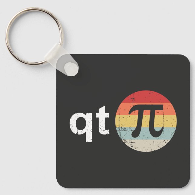 Happy Pi Day Cutie Pi Keychain (Front)