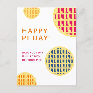 "Happy Pi Day!" Delicious Pi(e)   4 Lattice Pies Postcard