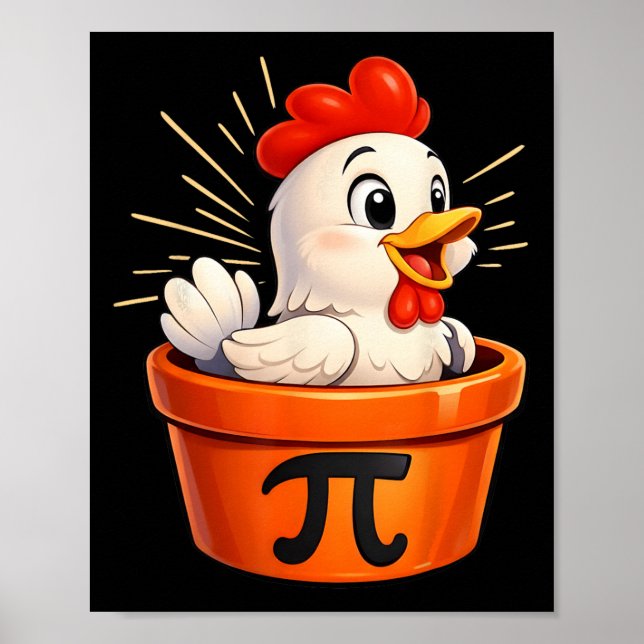 Happy Pi Day Funny Chicken Pot Boy Girl Teacher Ma Poster (Front)