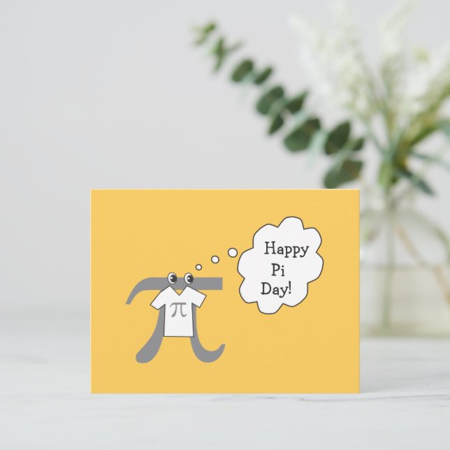  Happy Pi Day Funny Pi Guy Postcard (Standing Front)