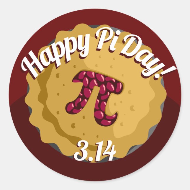 Happy Pi Day | Funny Pie Stickers (Front)
