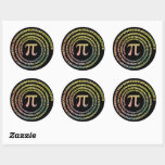 Happy Pi Day Funny School Math Spiral Text Classic Round Sticker<br><div class="desc">A colourful spiral-style design dedicated to math students,  teachers,  and professors who are enthusiastic about pi day. It can be gifts for pi day,  or celebrations,  or birthdays of math teachers,  students,  or mathematicians.</div>