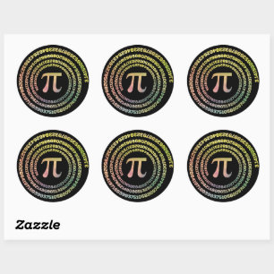 Happy Pi Day Funny School Math Spiral Text Classic Round Sticker