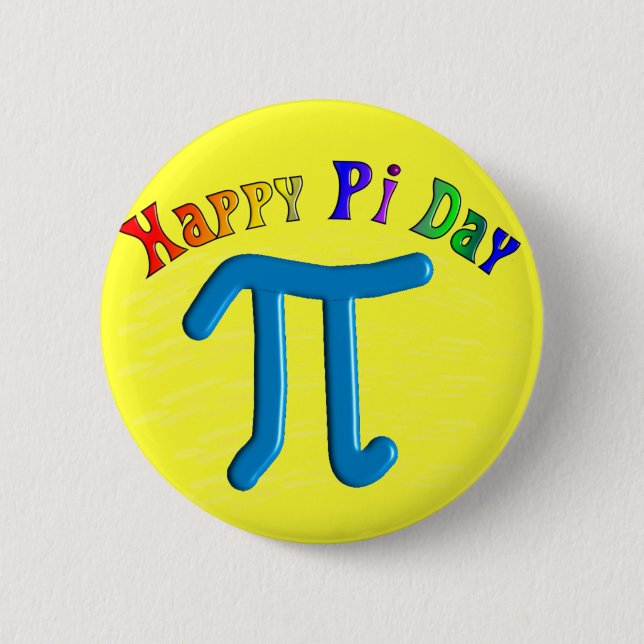 Happy Pi Day Gifts, Unique Embossed Design 2 Inch Round Button (Front)