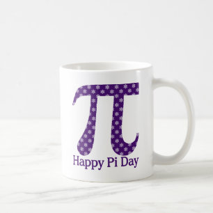 Happy Pi Day Lavendar Flowers on Purple Coffee Mug