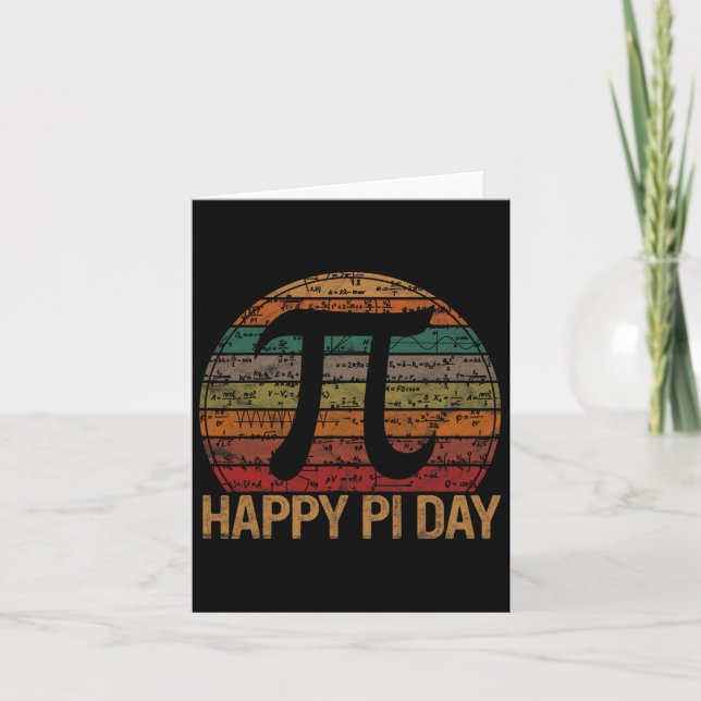 Happy Pi Day Math Equations Sunset Gift Teacher Ge Card (Front)
