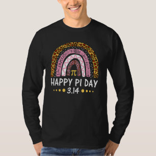Happy Pi Day Mathematic Math Teacher Leopard Rain T-Shirt