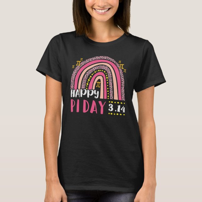 Happy Pi Day Mathematic Math Teacher  Leopard Rain T-Shirt (Front)