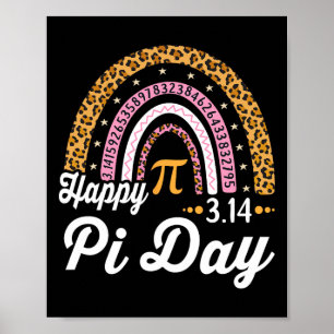 Happy Pi Day Mathematic Math Teacher Student Leopa Poster