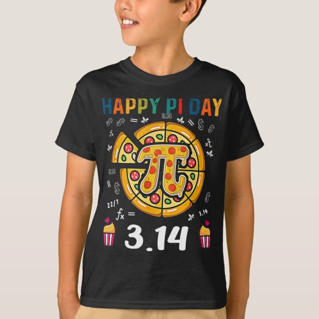 Happy Pi Day, Pie Day Pizza - Mathematics Pi Symbo T-Shirt (Front)