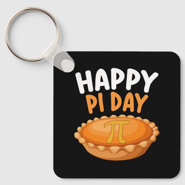 Happy Pi Day Pie Mathematics Math Rainbow Keychain (Front)