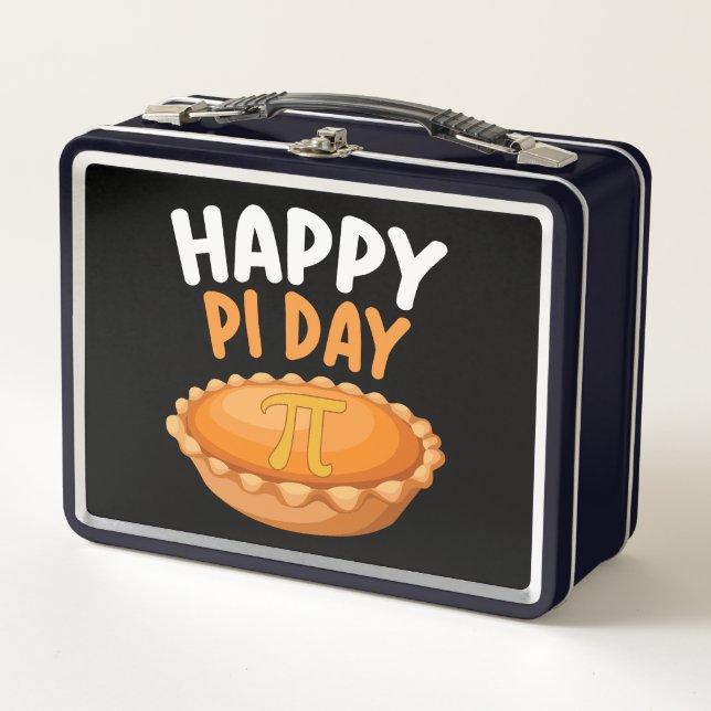 Happy Pi Day Pie Mathematics Math Rainbow Metal Lunch Box (Front)