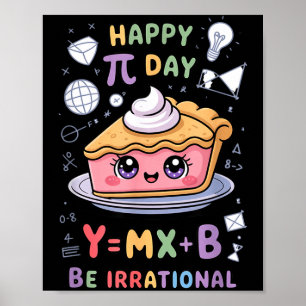 Happy Pi Day Pizza Math Nerd Funny Teacher Men Wom Poster