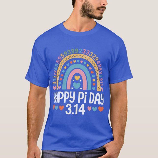Happy Pi day Rainbow 314 Pi Number Matheacher frie T-Shirt (Front)