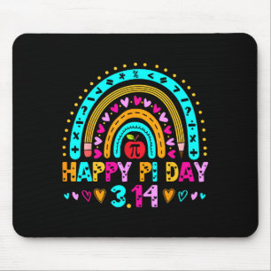 Happy Pi Day Rainbow 3.14 Pi Number Math Teacher G Mouse Pad