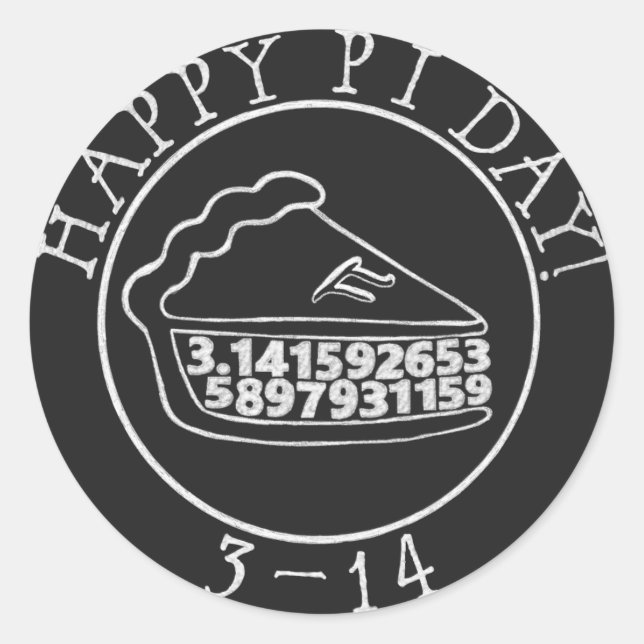 Happy Pi jour chalkboard pie sticker (Devant)