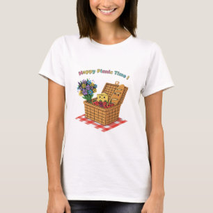 Happy Picnic Time! Cute Kawaii Food & Flowers T-Shirt