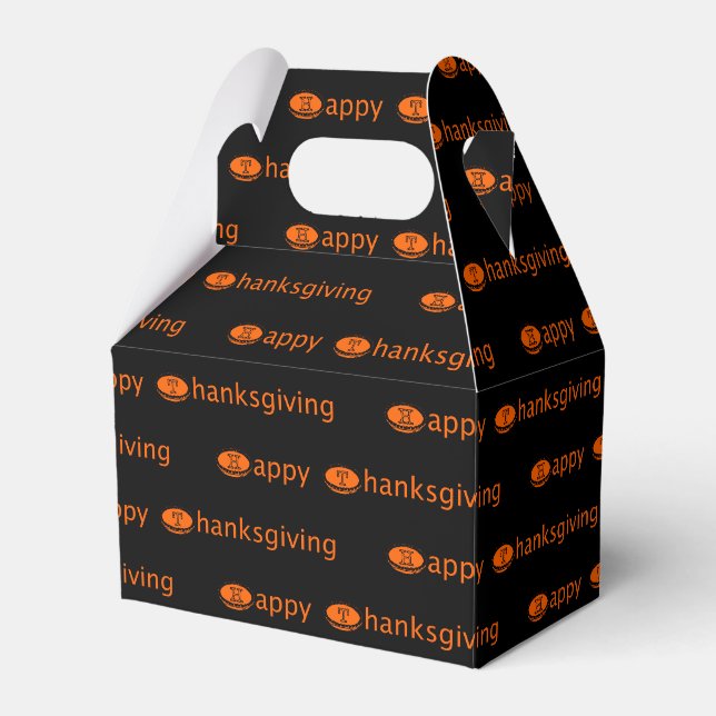 Happy (Pie) Thanksgiving Orange Favor Box (Front Side)