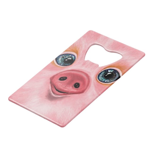 Happy Pig Bottle Opener Credit Card Bottle Opener (Back Angled)