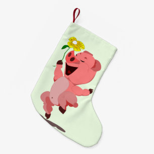 Happy Pig Christmas Stocking - Customizable