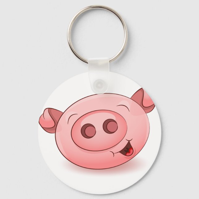Happy Pig Icon Keychain (Front)