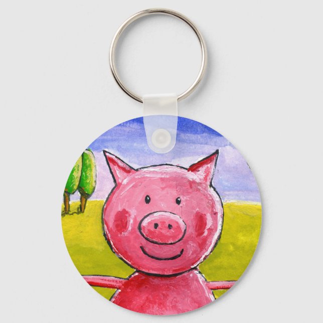 Happy Pig Keychain (Front)