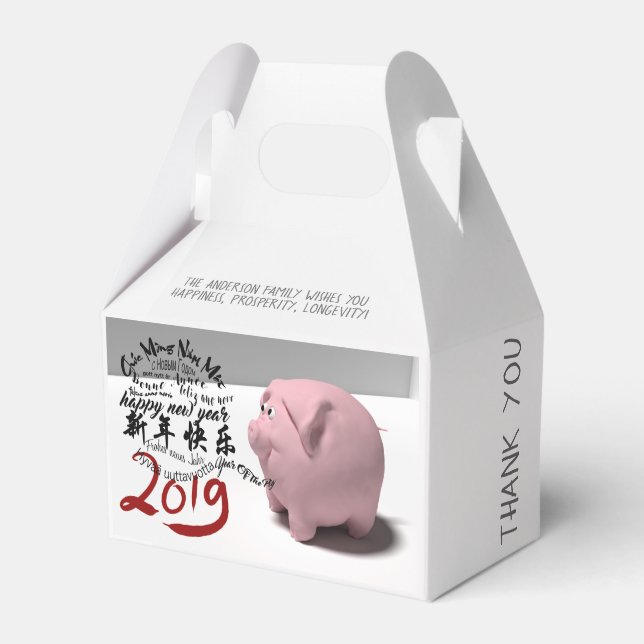 Happy PIg New Year 2019 personalized Favour Box 2 (Front Side)