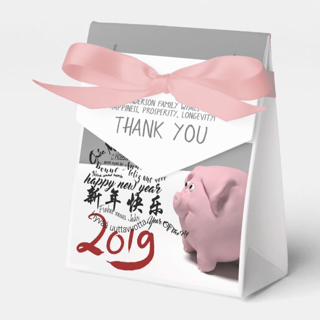 Happy PIg New Year 2019 personalized Favour Box 3 (Front Side)