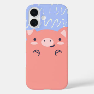 Happy Piggy Cute Pink Pig iPhone 16 Case