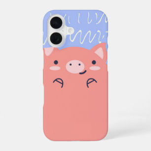 Happy Piggy Cute Pink Pig iPhone 16 Case