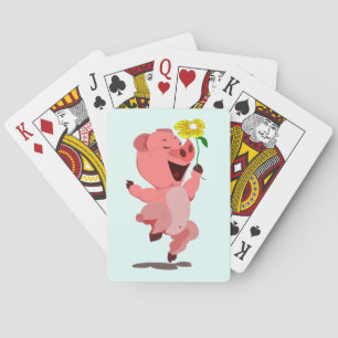 Happy Piggy Playing Cards