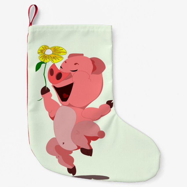 Happy Piggy Small Christmas Stocking (Front)