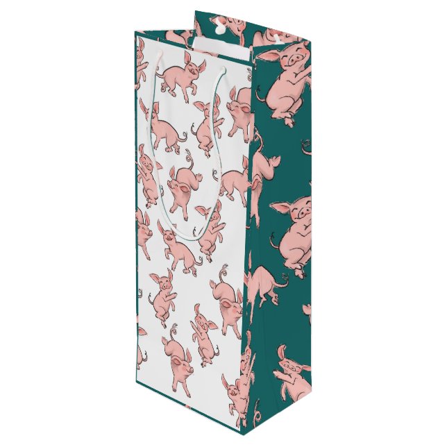 Happy piglet wine bag (Back Angled)