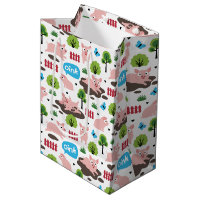 Happy Piglets In The Mud Medium Gift Bag