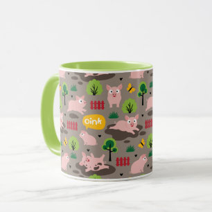 Happy Piglets In The Mud  Mug