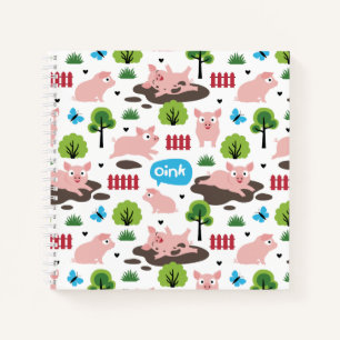 Happy Piglets In The Mud  Notebook
