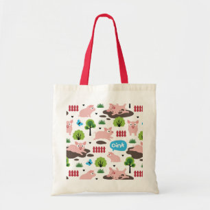 Happy Piglets In The Mud Tote Bag