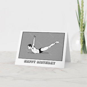 Happy Pilates Birthday Card Swan Dive