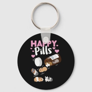 Happy Pill Guinea Pig Keychain