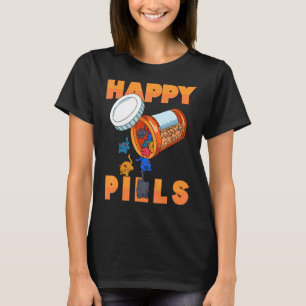 Happy Pills Daily Pill Organizer With Cute Animals T-Shirt