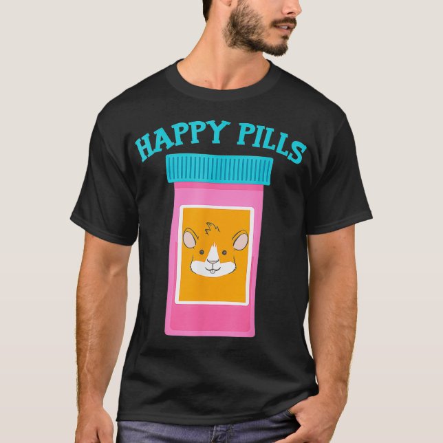 Happy Pills Medication Capsule Guinea Pig  T-Shirt (Front)