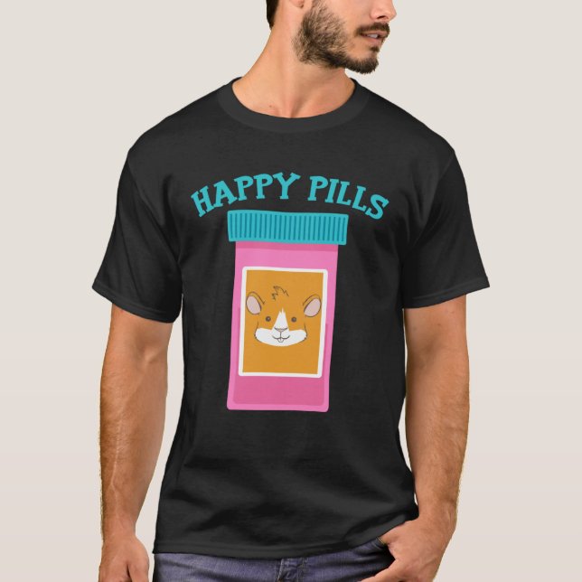 Happy Pills Medication Capsule Guinea Pig T-Shirt (Front)