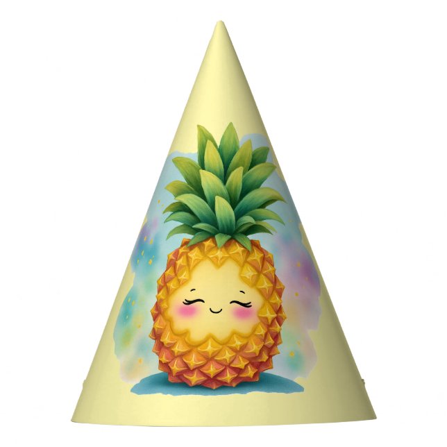 Happy Pineapple Birthday Party Hat (Front)